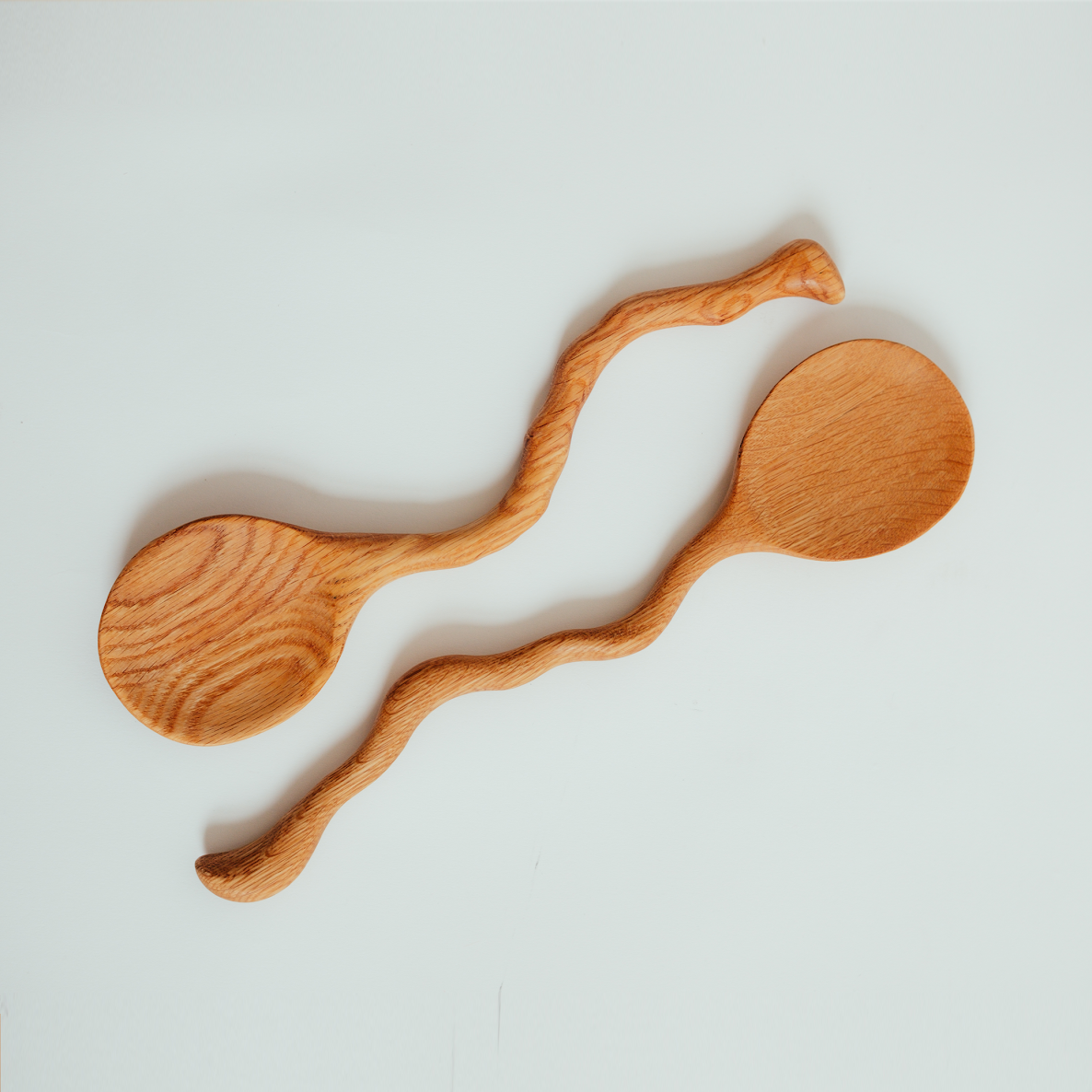 Short Salad Spoon Set | Oak
