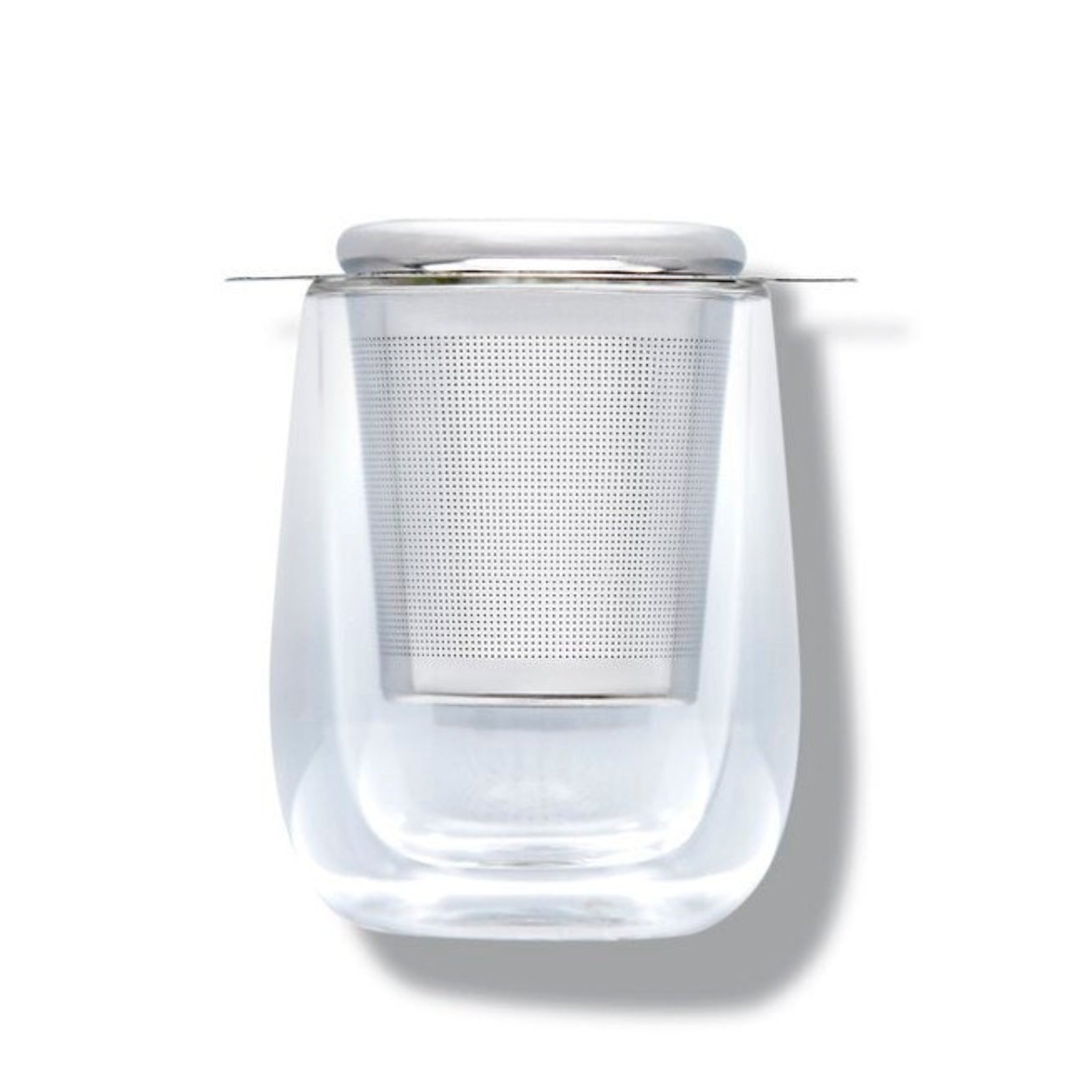 Double Walled Glass Tea Cup w/ Strainer