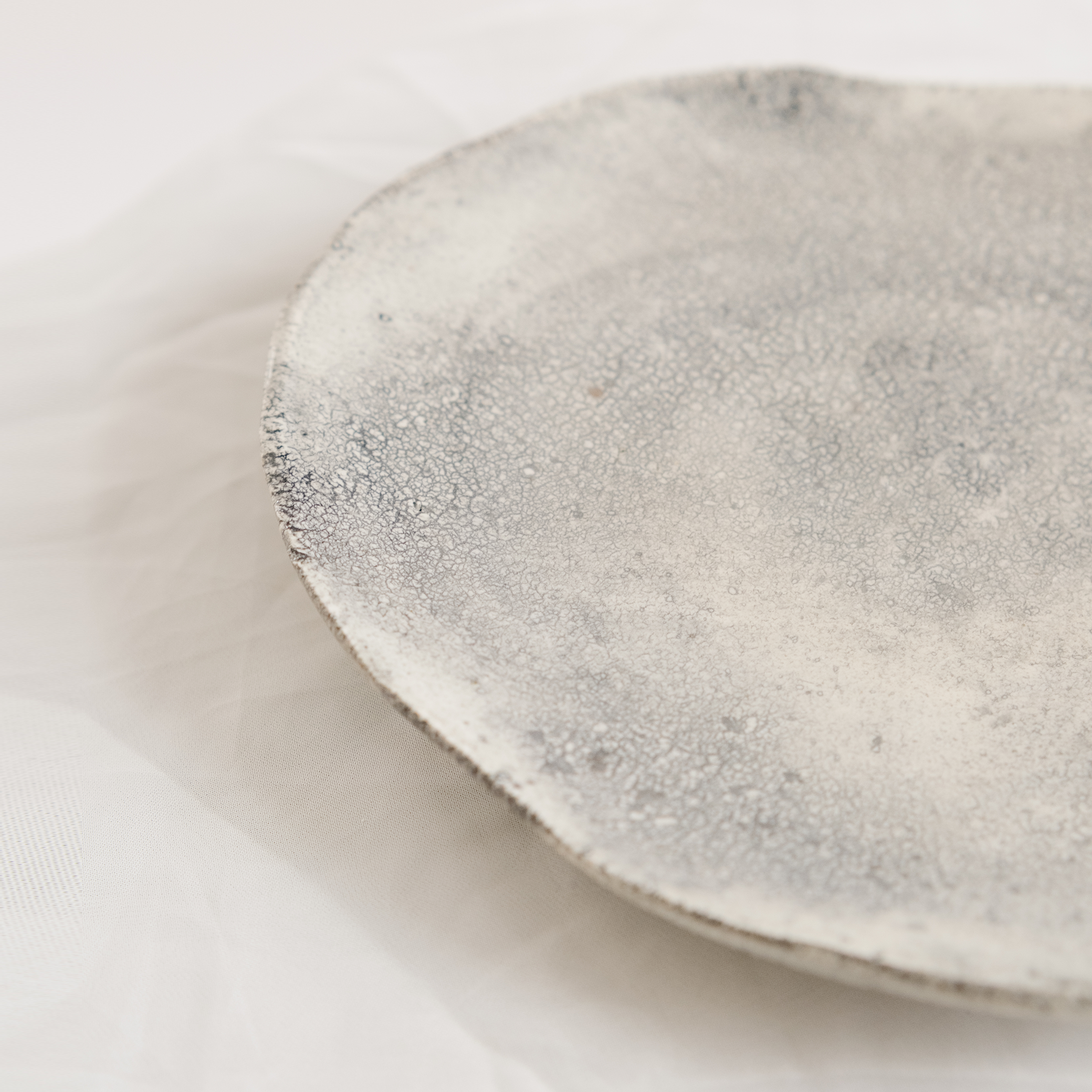 Small Footed Crackle Plate