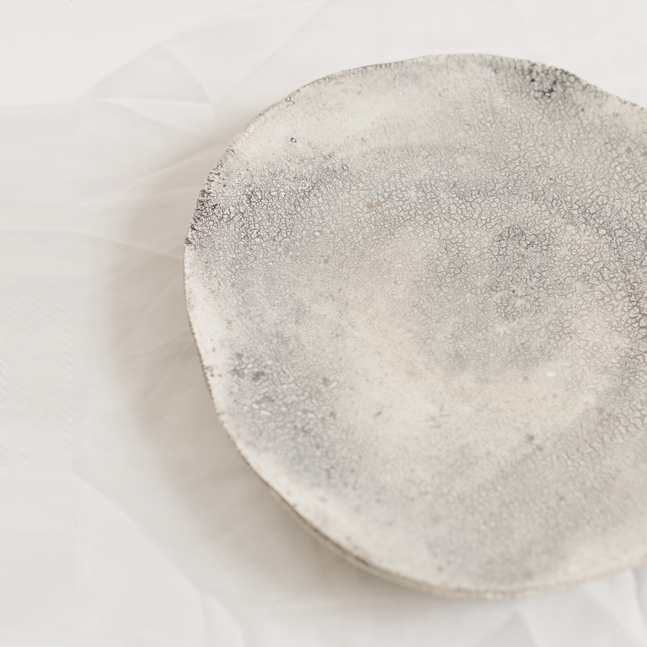 Small Footed Crackle Plate