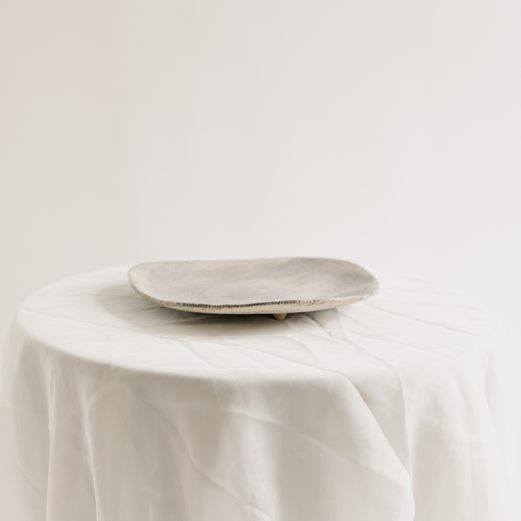Small Footed Crackle Plate