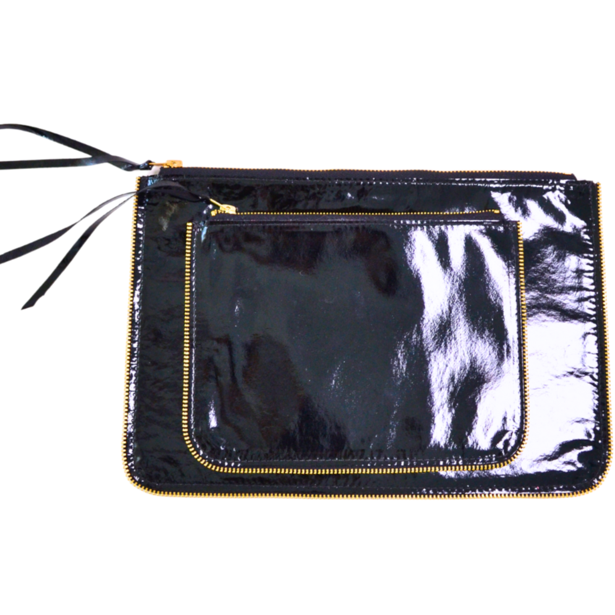 Leather Clutch - Black Patent