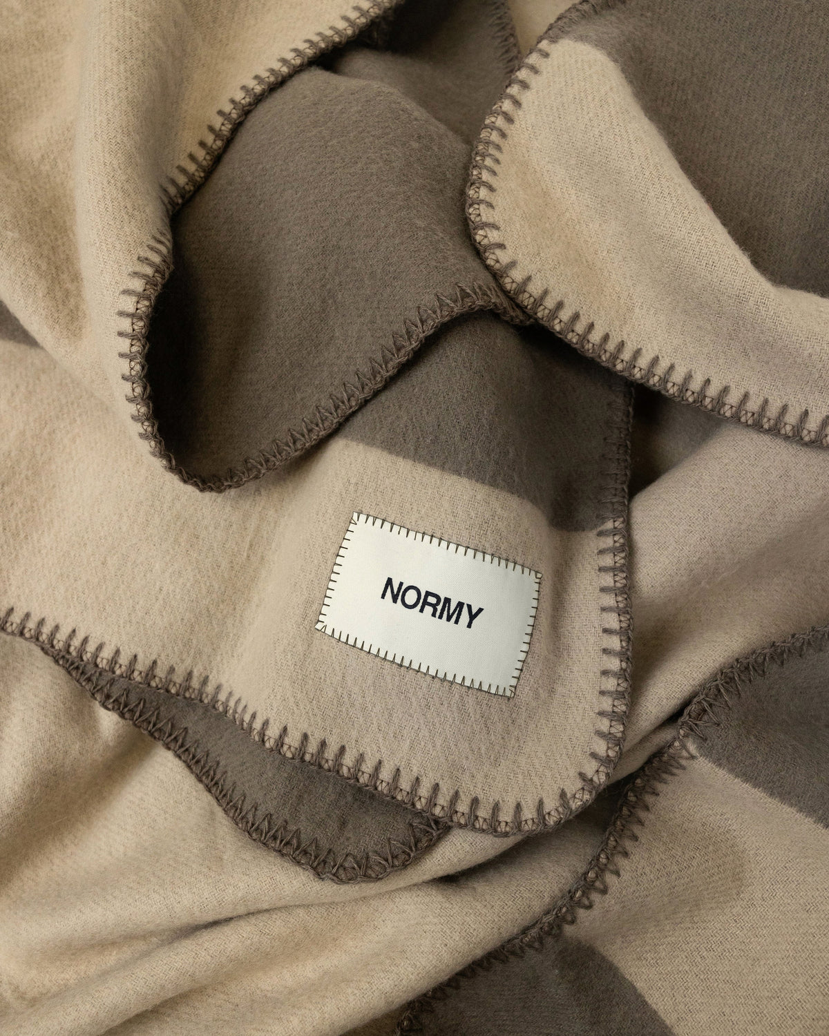 Merino Wool Blanket in Clay/Fungi