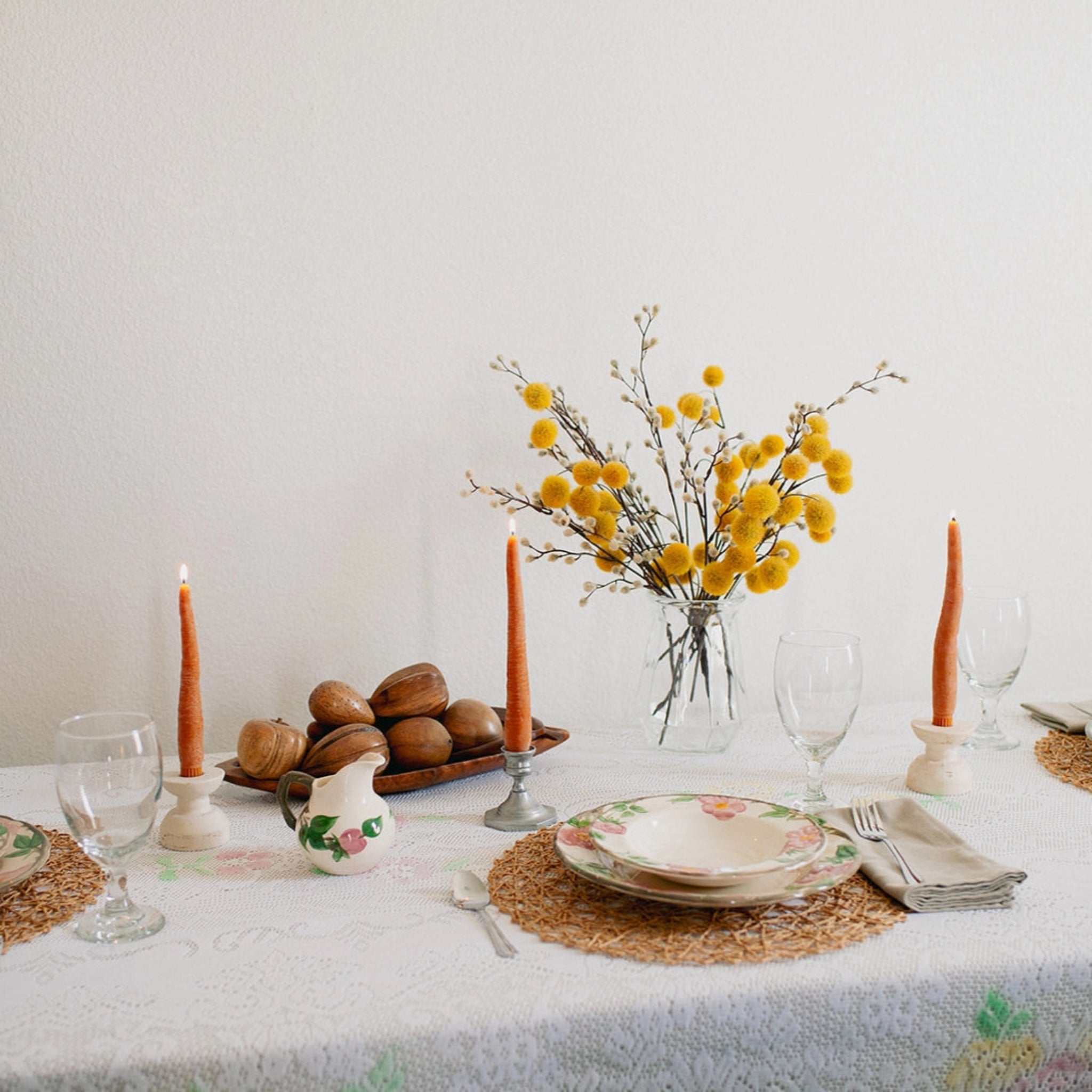 Beeswax Carrot Taper Candle | Pair