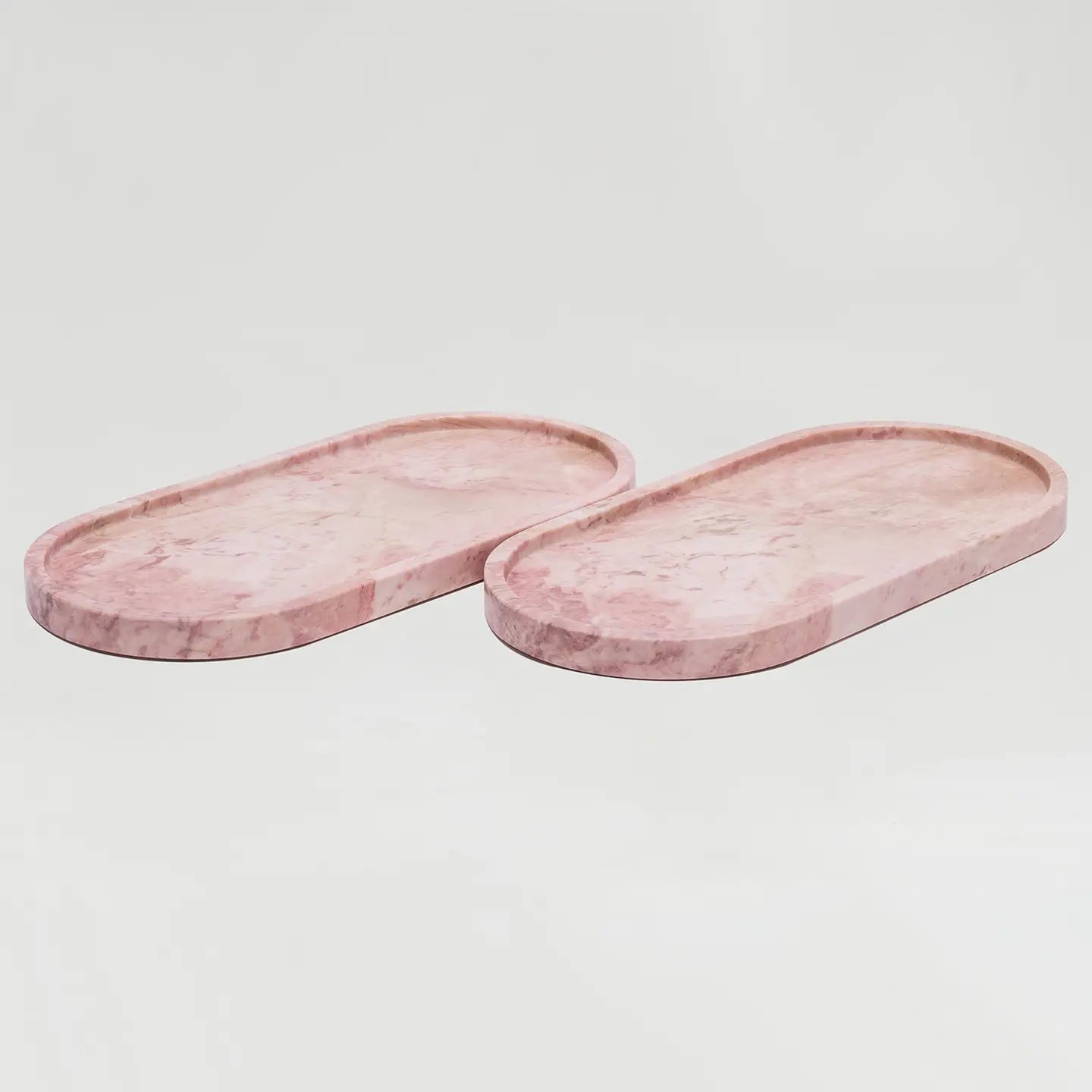 Pink Marble Oval Tray