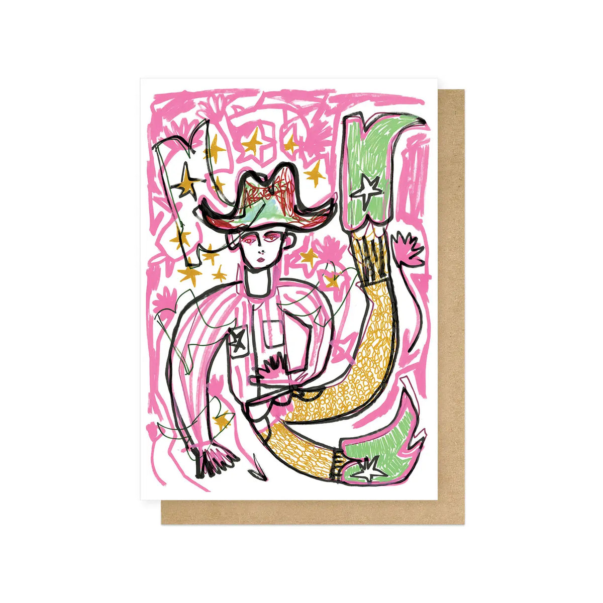 Boots Cowboy Greetings Card