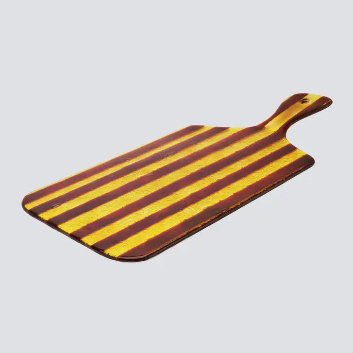 Artisano Platter Hand Large | Amber & Brown Stripes