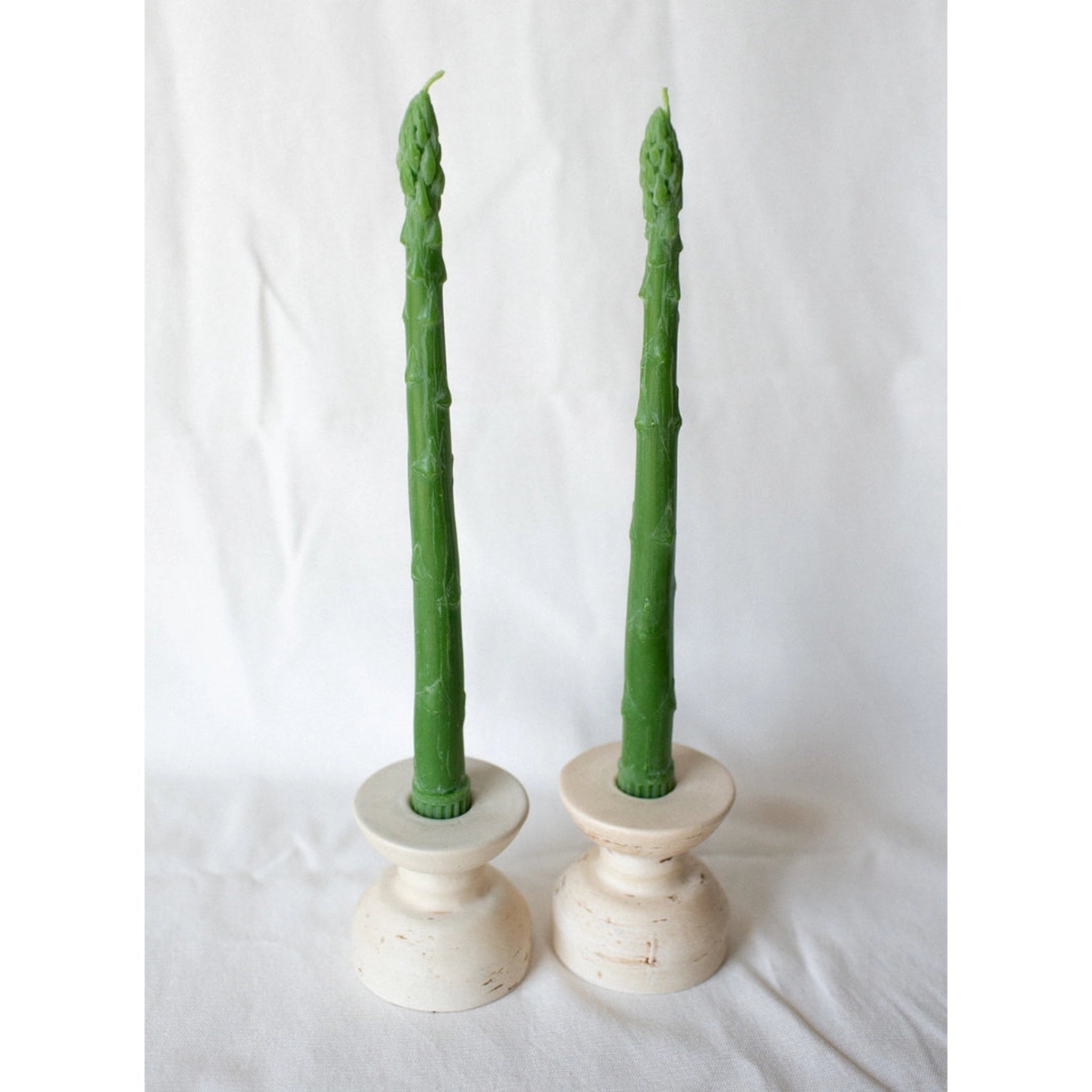 Beeswax Asparagus Taper Candle | Pair