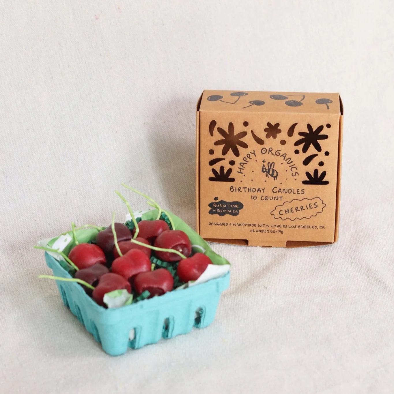 Beeswax Dark Cherry Birthday Candles | Set of 10