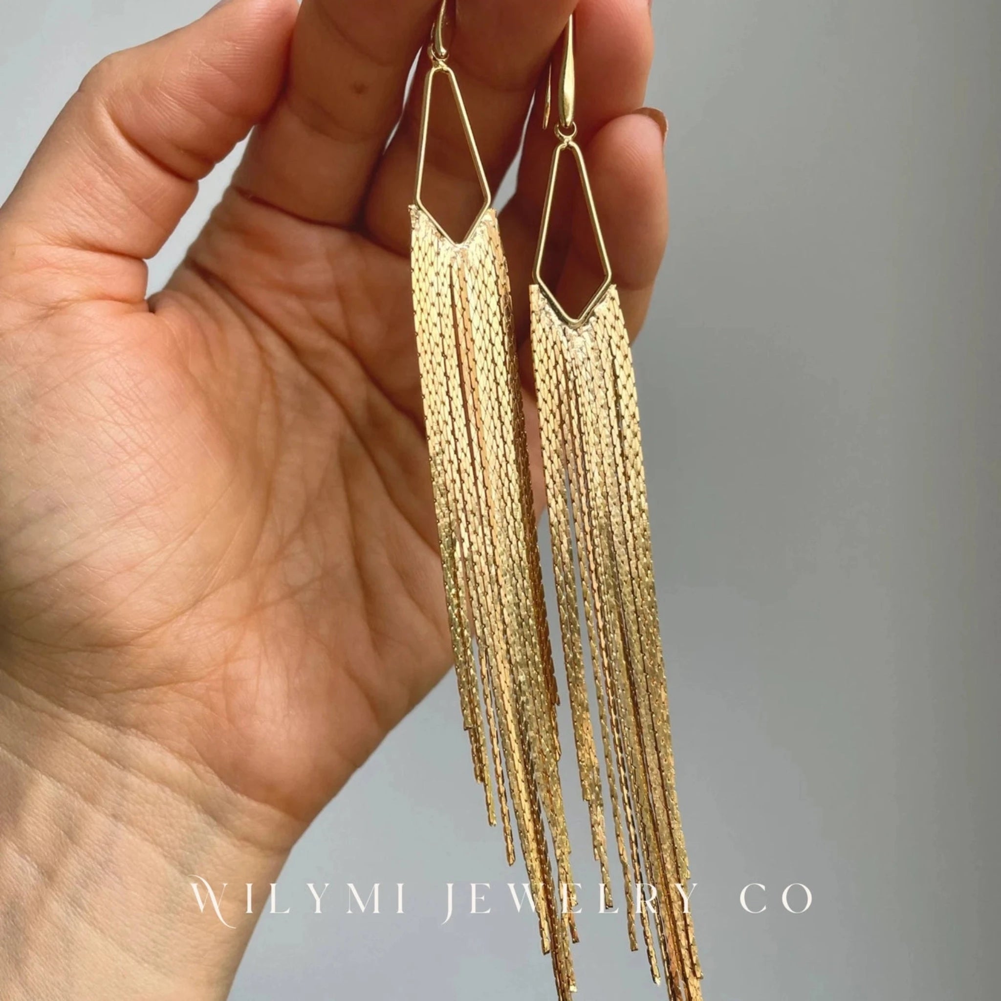 WILYMI Gold Tassel Earrings