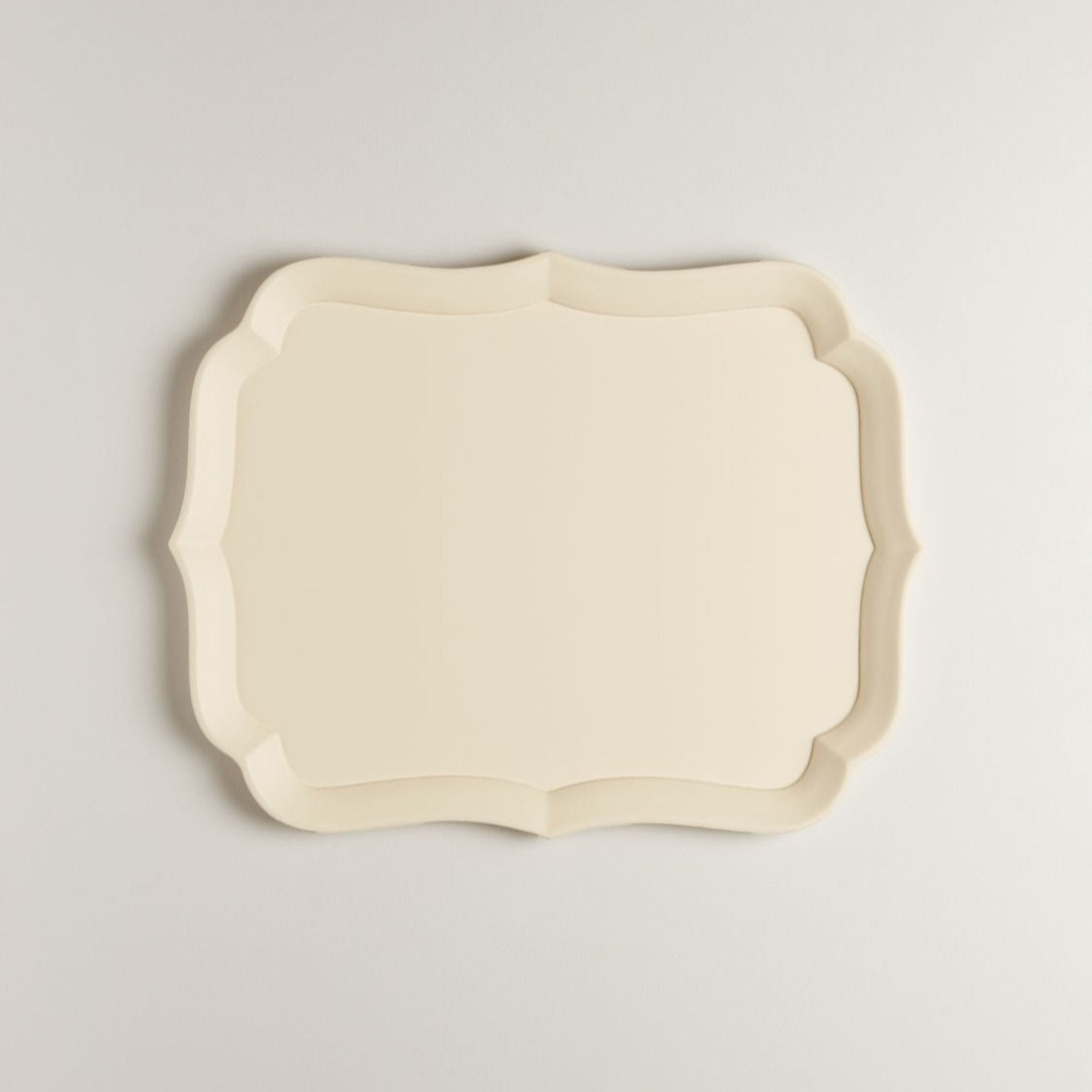 Sara Lacquered Wood Tray | Almond