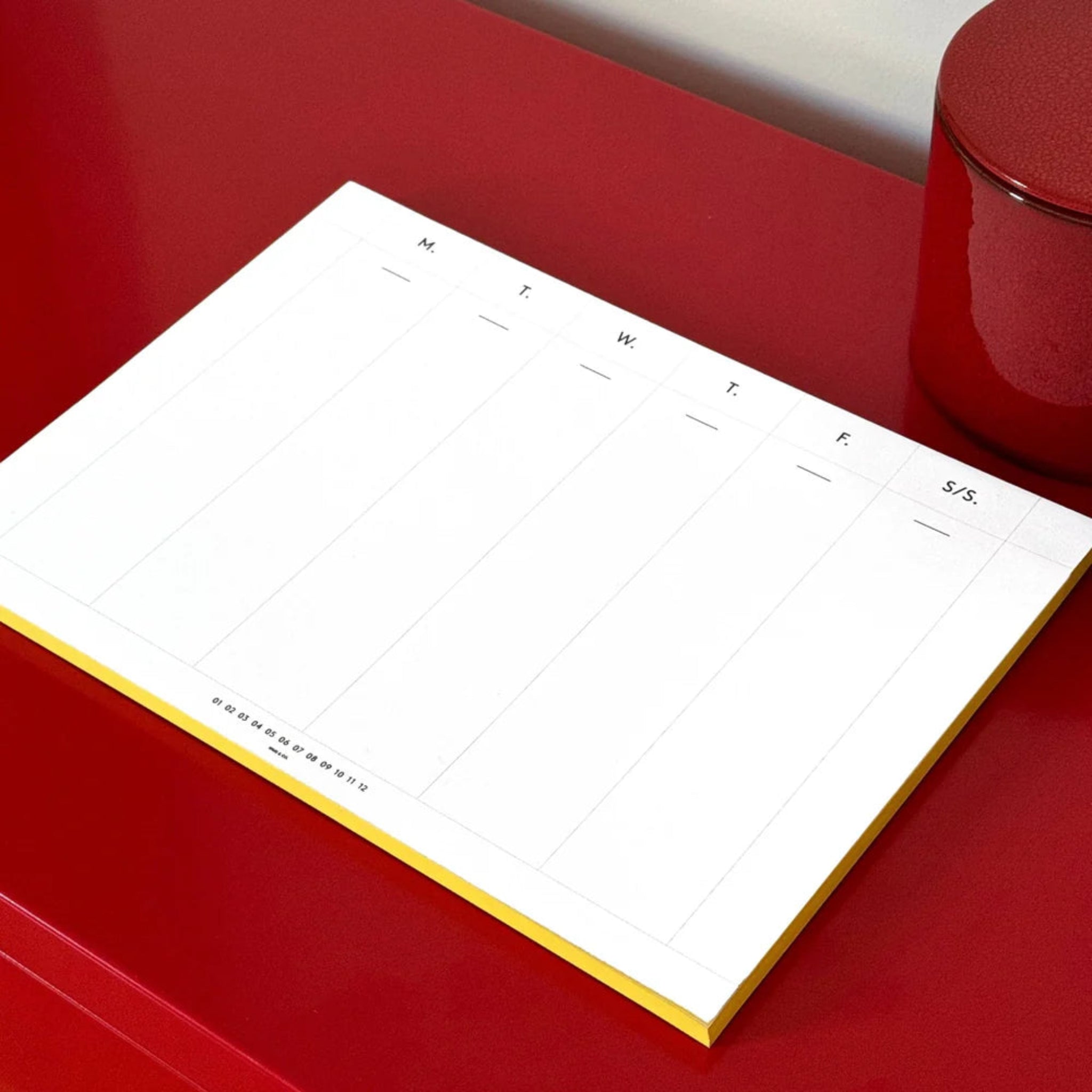 Weekly Desk Planners Edged in Yellow